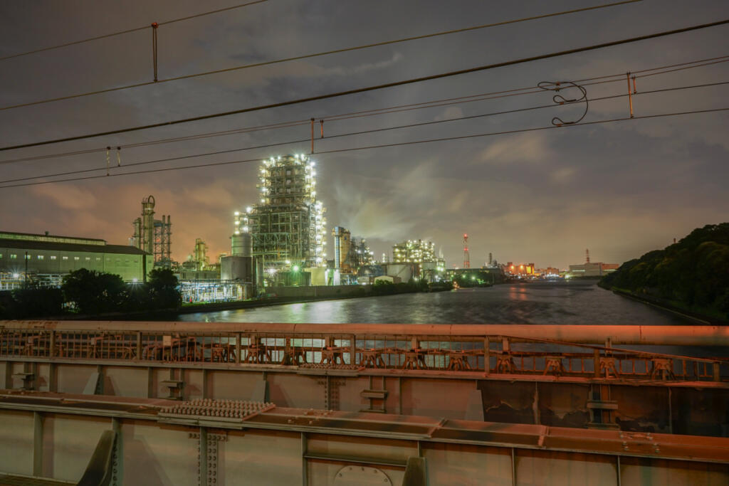 【Ogibashi】 Night view of White Castle from the bridge