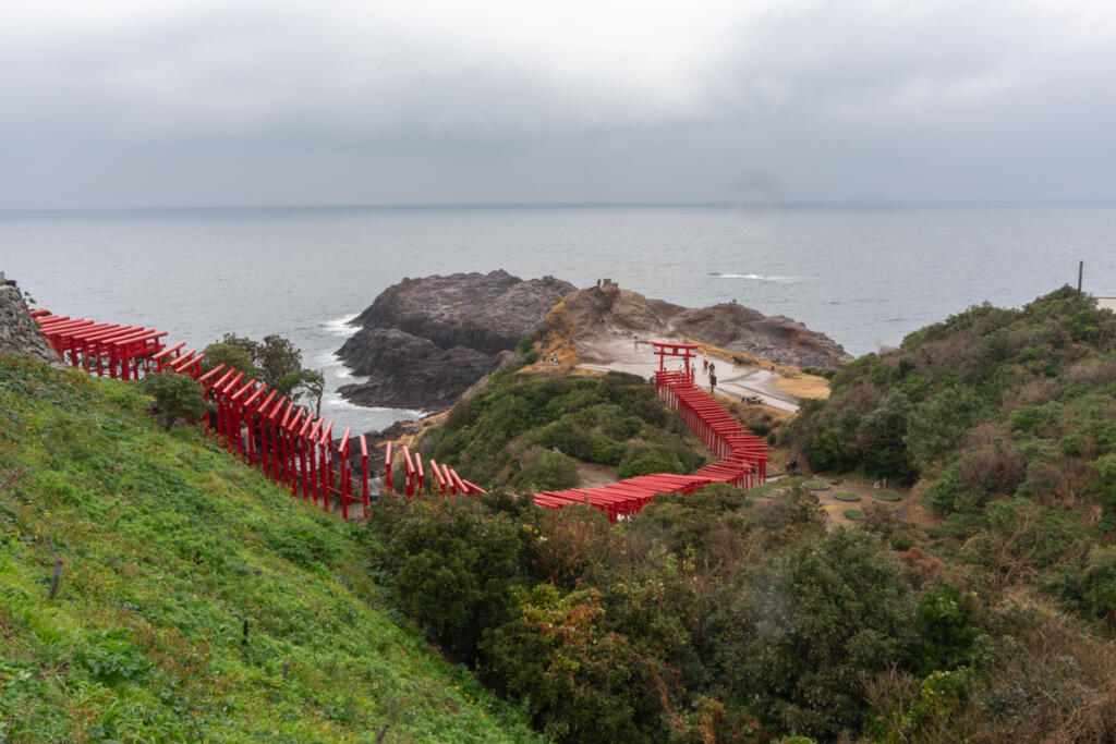 【Motonosumi Shrine】 Spectacular view of 123 torii gates lined up towards the Sea of Japan