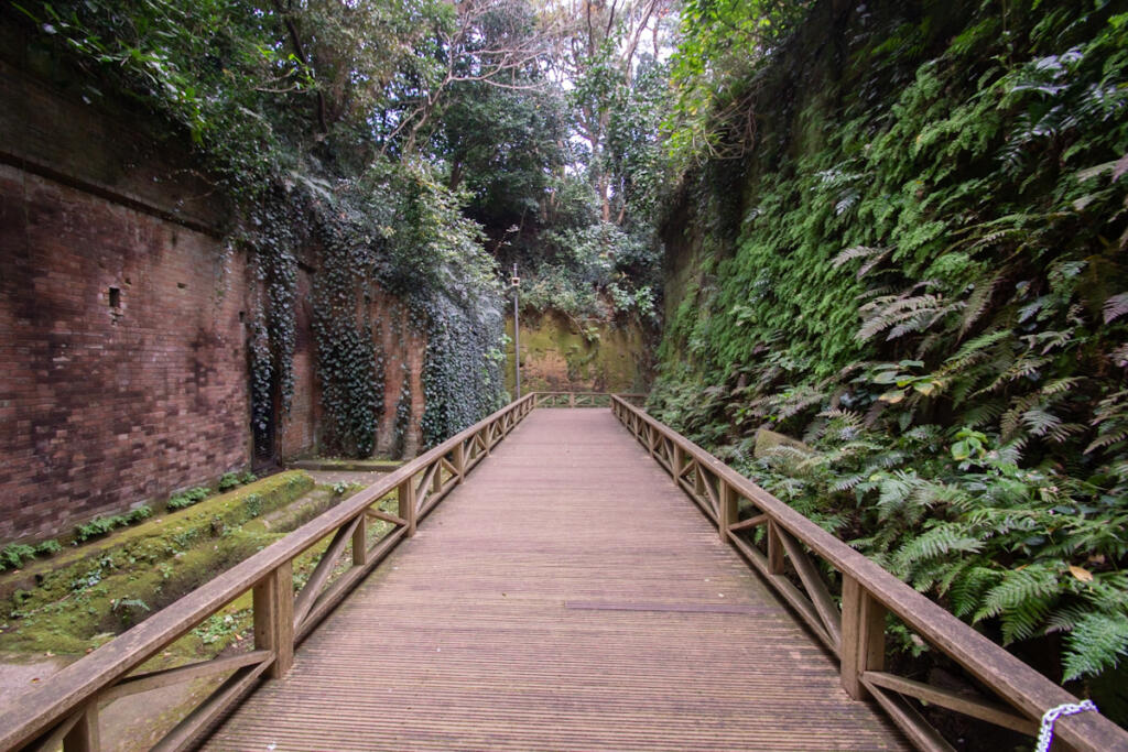 A cut through the fortress ruins